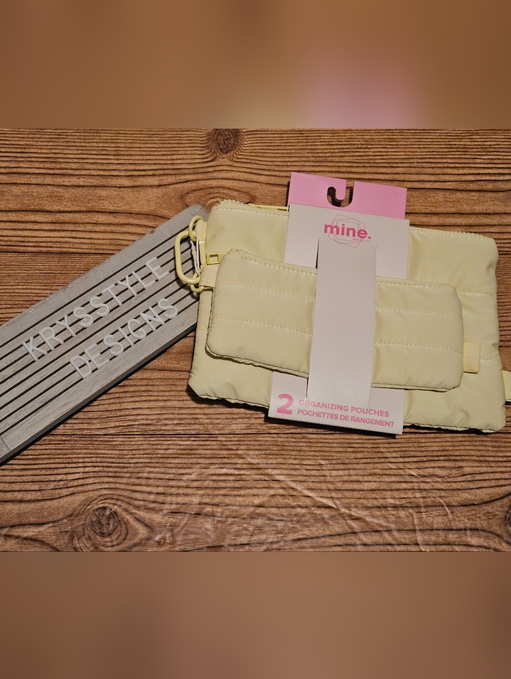 Mine Yellow Quilted Cosmetic Pouches Set